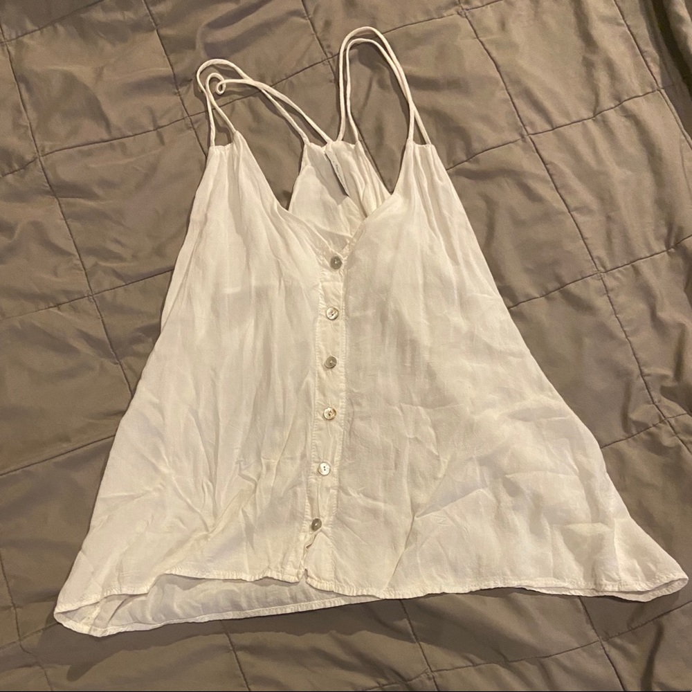 Final Touch racer back button up tank